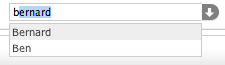 screenshot of widget in use after typing 'b'. screenshot of widget in use after typing 'b'.